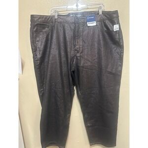 OLD NAVY Womens High‎ Rise OG Straight Ankle Jeans Metallic Black Size 22